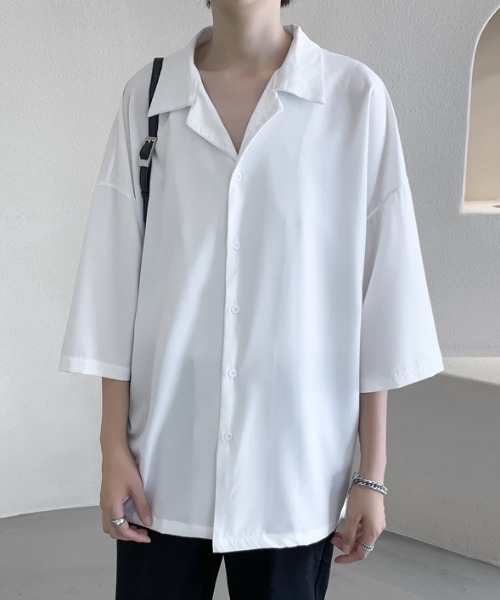 MGV(エムジーヴィー)の「オープンカラーベーシックシャツ(シャツ/ブラウス・メンズ・ホワイト/ブラック・MEDIUM/LARGE/X-LARGE)」の5枚目の写真