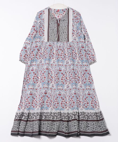 チャイハネ（チャイハネ）の「【チャイハネ】フレテミティアードワンピース（ワンピース・レディース・イエロー/グレー/ターコイズブルー/ネイビー・FREE）」の2枚目の写真