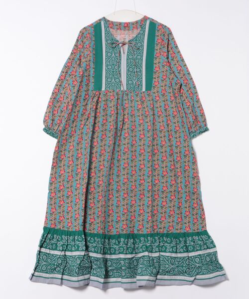 チャイハネ（チャイハネ）の「【チャイハネ】フレテミティアードワンピース（ワンピース・レディース・イエロー/グレー/ターコイズブルー/ネイビー・FREE）」の4枚目の写真