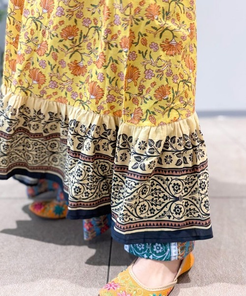 チャイハネ（チャイハネ）の「【チャイハネ】フレテミティアードワンピース（ワンピース・レディース・イエロー/グレー/ターコイズブルー/ネイビー・FREE）」の14枚目の写真