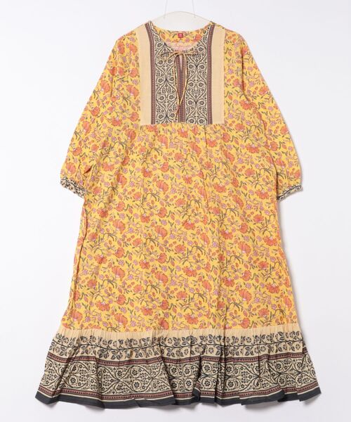 チャイハネ（チャイハネ）の「【チャイハネ】フレテミティアードワンピース（ワンピース・レディース・イエロー/グレー/ターコイズブルー/ネイビー・FREE）」の9枚目の写真