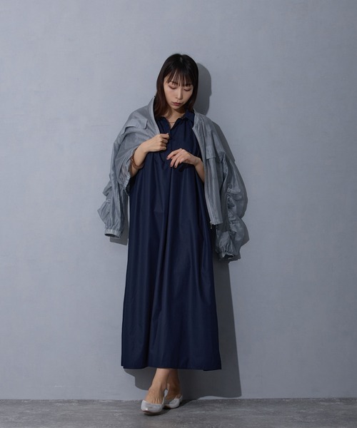 NICOLE white（ニコルホワイト）の「スキッパーワンピース（ワンピース・レディース・ネイビー/ベージュ/チャコール・FREE）」の22枚目の写真