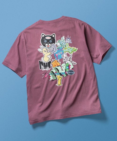 HUF（ハフ）の「STICKER TEE（Tシャツ/カットソー・メンズ・ホワイト/ブラック/ライトブルー/ダークパープル・XS/S/M/L/XL/XXL）」の4枚目の写真