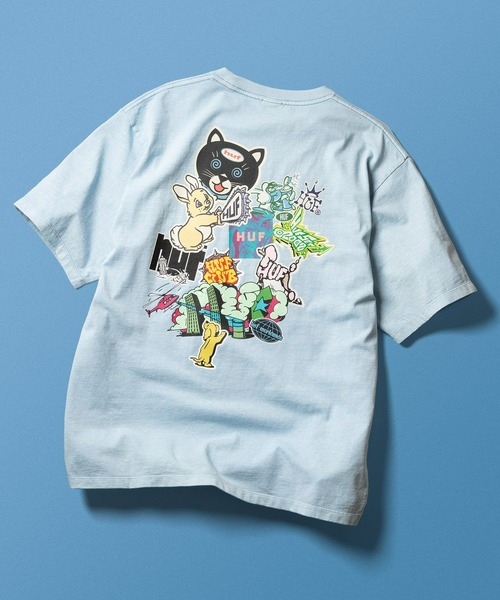 HUF（ハフ）の「STICKER TEE（Tシャツ/カットソー・メンズ・ホワイト/ブラック/ライトブルー/ダークパープル・XS/S/M/L/XL/XXL）」の3枚目の写真