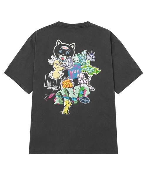 ★国内在庫/即発可*HUF*MATCH-STICKロゴプリントTシャツ★ STICKER TEE / HUF ハフ プリント Tシャツ 半袖（Tシャツ