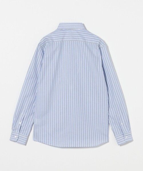 green label relaxing（グリーンレーベルリラクシング）の「エブリット コットンパナマ ストライプ スナップ ボタンダウン シャツ -イージーアイロン-（シャツ/ブラウス・メンズ・コバルトブルー/ブラウン系・L/XL/S/M）」の4枚目の写真