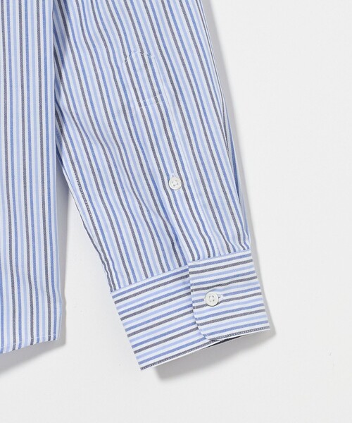 green label relaxing（グリーンレーベルリラクシング）の「エブリット コットンパナマ ストライプ スナップ ボタンダウン シャツ -イージーアイロン-（シャツ/ブラウス・メンズ・コバルトブルー/ブラウン系・L/XL/S/M）」の6枚目の写真