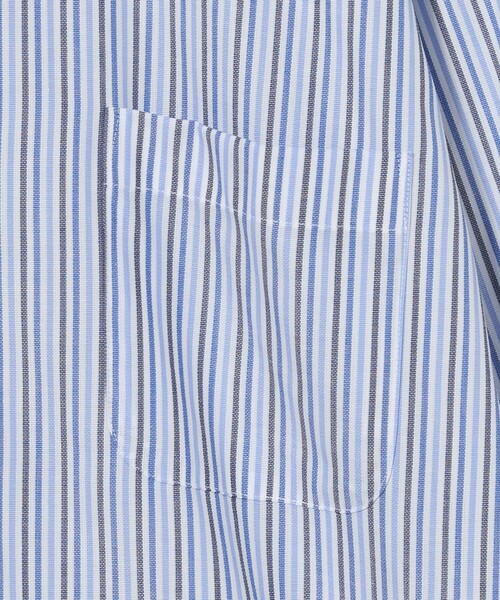 green label relaxing（グリーンレーベルリラクシング）の「エブリット コットンパナマ ストライプ スナップ ボタンダウン シャツ -イージーアイロン-（シャツ/ブラウス・メンズ・コバルトブルー/ブラウン系・L/XL/S/M）」の7枚目の写真