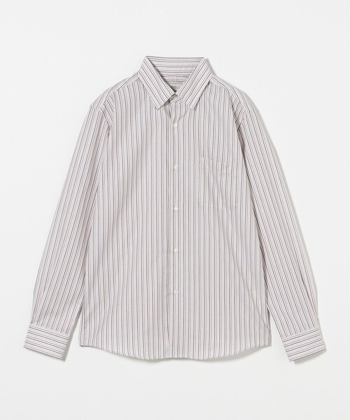 green label relaxing（グリーンレーベルリラクシング）の「エブリット コットンパナマ ストライプ スナップ ボタンダウン シャツ -イージーアイロン-（シャツ/ブラウス・メンズ・コバルトブルー/ブラウン系・L/XL/S/M）」の9枚目の写真