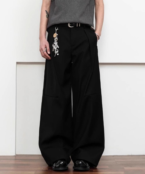 Ressaca（レサーカ）の「ルーズシルエットタックスラックスパンツ（スラックス・メンズ・ブラック/グレー・M/L/XL）」の4枚目の写真