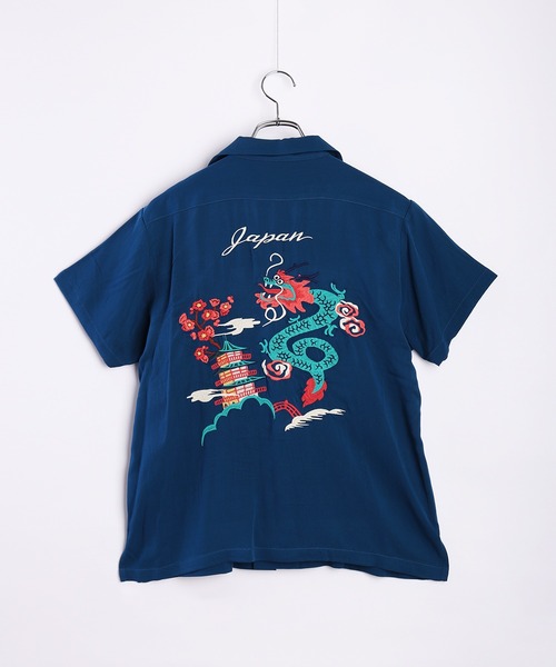 【HOUSTON☆ヒューストン】スーベニアシャツ☆スカシャツ☆L 黒　和柄刺繍 HOUSTON ヒューストン］ VIETNAM TIGER EMB RAYON SOUVENIR S/S
