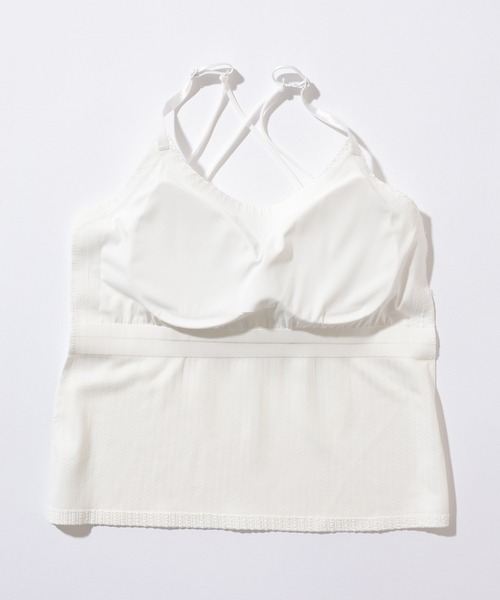 Lace Ladies(レースレディース)の「ソリッドカラー バッククロス ストライプ カップ付き キャミソール(キャミソール・レディース・ホワイト/アイボリー/ブラック・XL/L/M)」の7枚目の写真