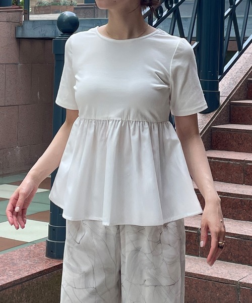 junoah(ジュノア)の「薄手バックオープンコットンペプラムドッキングカットソー(Tシャツ/カットソー・レディース・ブラック系その他/ブラック系その他2/ホワイト・SMALL/MEDIUM/LARGE)」の9枚目の写真