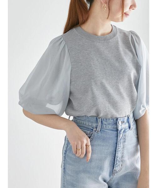 Te chichi（テチチ）の「シアースリーブニット（ニット/セーター・レディース・ブラック/グレー/オフホワイト・F）」の3枚目の写真