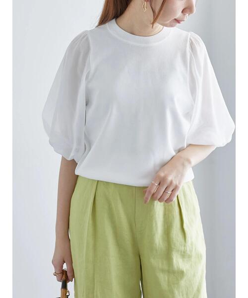 Te chichi（テチチ）の「シアースリーブニット（ニット/セーター・レディース・ブラック/グレー/オフホワイト・F）」の2枚目の写真