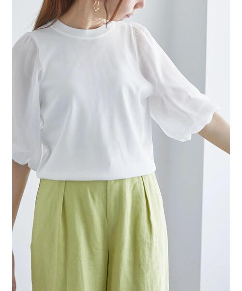 Te chichi（テチチ）の「シアースリーブニット（ニット/セーター・レディース・ブラック/グレー/オフホワイト・F）」の5枚目の写真