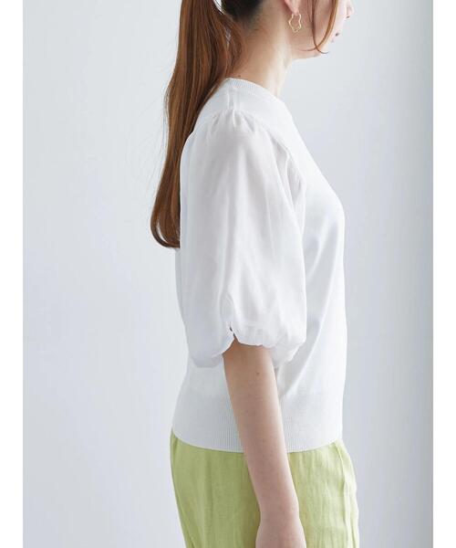 Te chichi（テチチ）の「シアースリーブニット（ニット/セーター・レディース・ブラック/グレー/オフホワイト・F）」の6枚目の写真