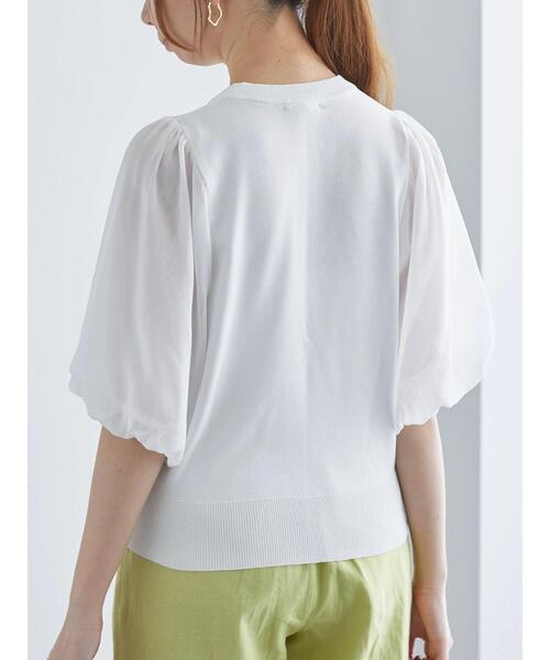 Te chichi（テチチ）の「シアースリーブニット（ニット/セーター・レディース・ブラック/グレー/オフホワイト・F）」の7枚目の写真