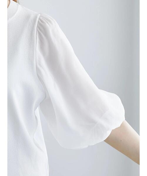 Te chichi（テチチ）の「シアースリーブニット（ニット/セーター・レディース・ブラック/グレー/オフホワイト・F）」の9枚目の写真