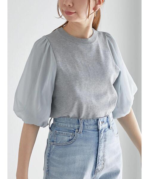 Te chichi（テチチ）の「シアースリーブニット（ニット/セーター・レディース・ブラック/グレー/オフホワイト・F）」の12枚目の写真