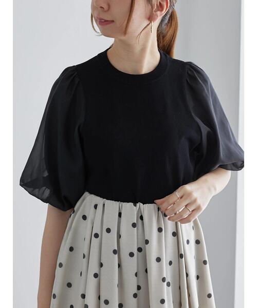 Te chichi（テチチ）の「シアースリーブニット（ニット/セーター・レディース・ブラック/グレー/オフホワイト・F）」の15枚目の写真