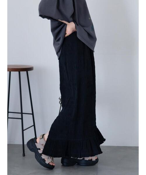 ehka sopo（エヘカソポ）の「◎シャーリングナロースカート（スカート・レディース・オフホワイト/ブルー/ブラック・F）」の18枚目の写真