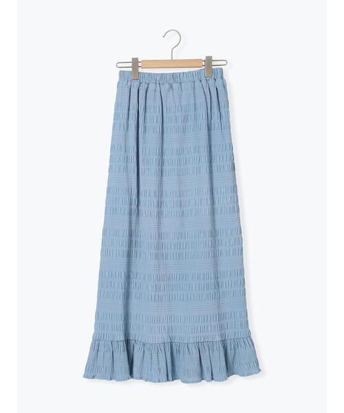 ehka sopo（エヘカソポ）の「◎シャーリングナロースカート（スカート・レディース・オフホワイト/ブルー/ブラック・F）」の8枚目の写真