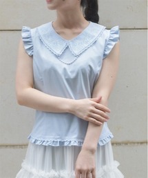 axes femme | パール付薔薇刺繍ノースリブラウス(シャツ/ブラウス)