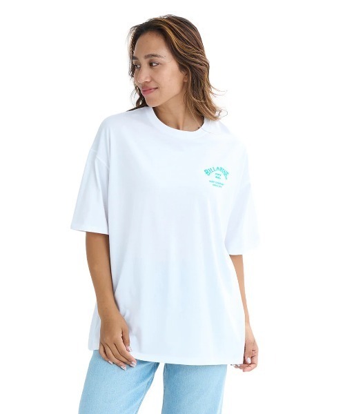 BILLABONG(ビラボン)の「BILLABONG レディース SQUARE LOGO LOOSE TEE Tシャツ 【2025年夏モデル】/ビラボン半袖バックプリントTシャツ(Tシャツ/カットソー・レディース・ブラック系その他/グリーン系その他/ブラック/ホワイト・MEDIUM)」の9枚目の写真