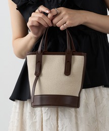 MAISON BREEZE（メゾンブリーズ）の「【MAISON BREEZE】キャンバス×PUレザー バイカラーミニショルダーバッグ KNF-TP ※（ショルダーバッグ・レディース）」