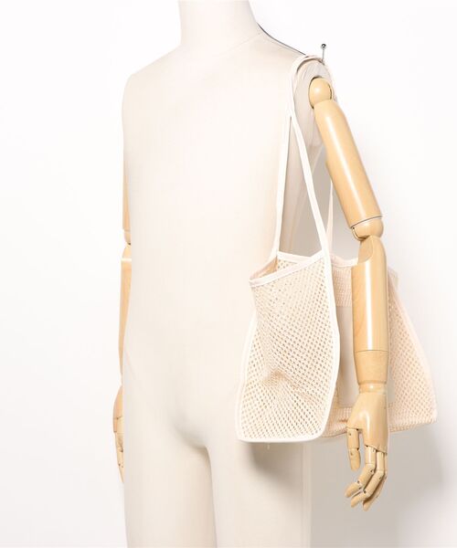 STYLEBLOCK（スタイルブロック）の「メッシュ×PUレザートートバッグ（トートバッグ・レディース・カーキ/ピンク/ブラウン/ホワイト・FREE）」の8枚目の写真
