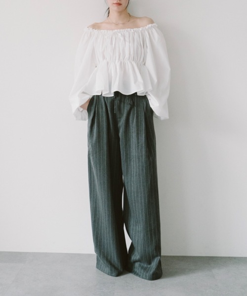 DRWCYS（ドロシーズ）の「ピンストライプワイドスラックス（スラックス・レディース・グレー/チャコールグレー・SMALL/MEDIUM）」の15枚目の写真