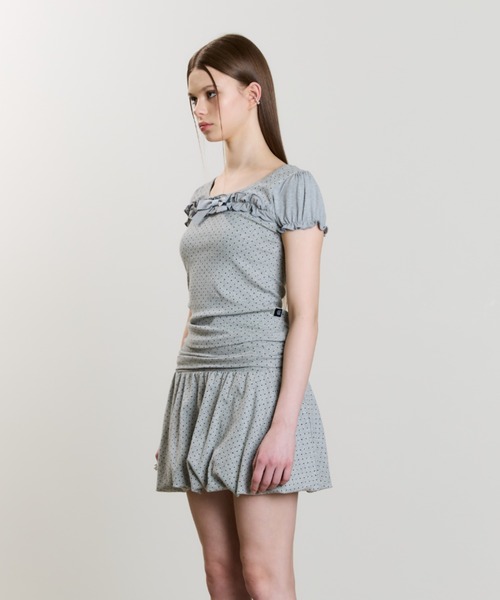 LUVISTRUE(ラヴイズトゥルー)の「SM RIBBON PUFF PATTERN TEE(Tシャツ/カットソー・レディース・ホワイト/グレー・FREE)」の10枚目の写真
