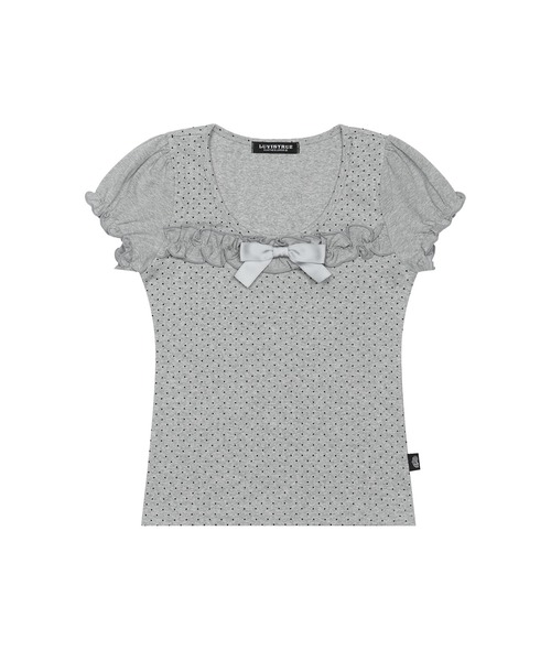 ★LUVISTRUE★SM RIBBON PUFF PATTERN TEE(WHITE)★正規品/人気 セール】SM RIBBON PUFF PATTERN TEE（Tシャツ/カットソー