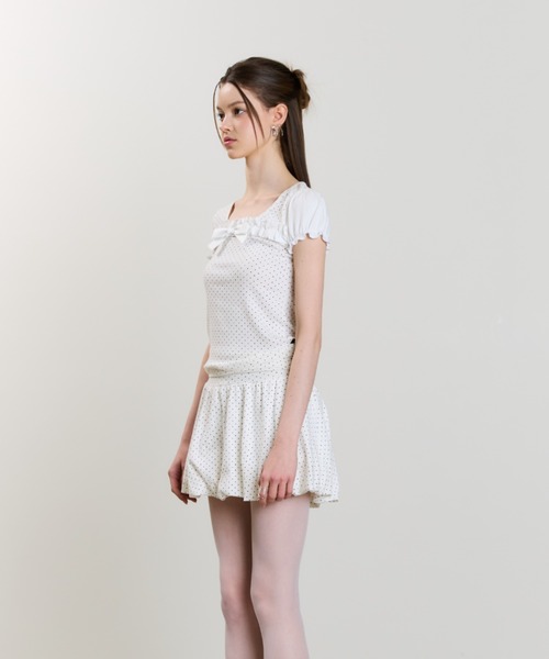 LUVISTRUE(ラヴイズトゥルー)の「SM RIBBON PUFF PATTERN TEE(Tシャツ/カットソー・レディース・ホワイト/グレー・FREE)」の13枚目の写真