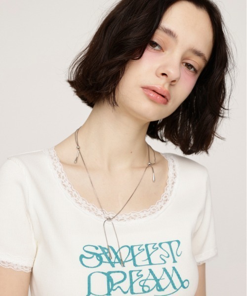 SLY（スライ）の「TEAR DROP SNAKE CHAIN N/C ドロップ ビーズ タッセル ネックレス（ネックレス・レディース・シルバー/ゴールド・FREE）」の6枚目の写真