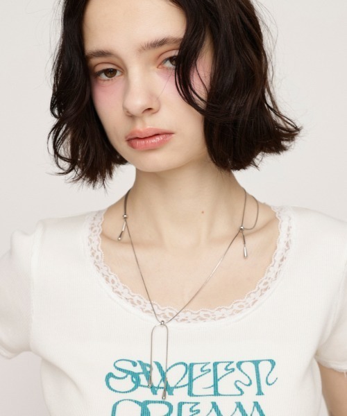 SLY（スライ）の「TEAR DROP SNAKE CHAIN N/C ドロップ ビーズ タッセル ネックレス（ネックレス・レディース・シルバー/ゴールド・FREE）」の7枚目の写真