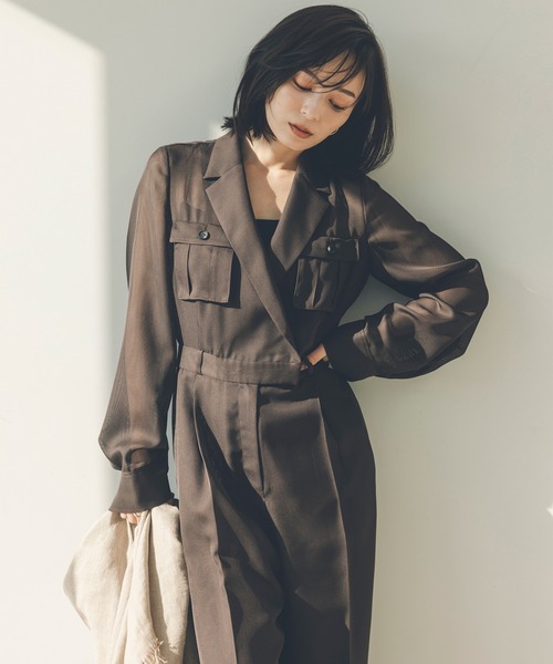 anuans つなぎ オールインワン anuans（アニュアンス）の「テーラードオールインワン（つなぎ