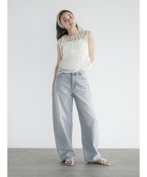 FIKA.(フィーカ)の「Side ribbon chemical lace vest(ベスト・レディース・ブラック/オフホワイト・MEDIUM)」の16枚目の写真