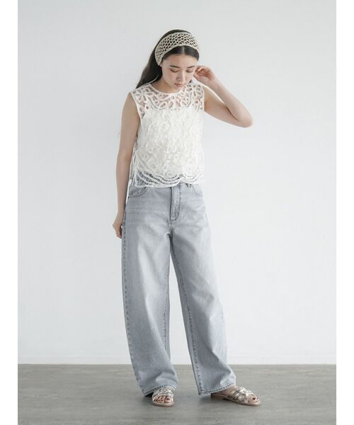 FIKA.(フィーカ)の「Side ribbon chemical lace vest(ベスト・レディース・ブラック/オフホワイト・MEDIUM)」の17枚目の写真