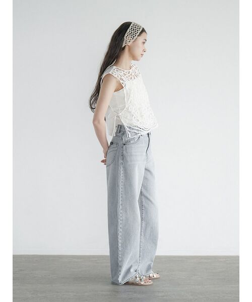 FIKA.(フィーカ)の「Side ribbon chemical lace vest(ベスト・レディース・ブラック/オフホワイト・MEDIUM)」の18枚目の写真