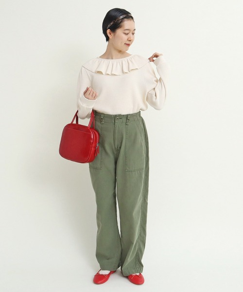 CHILD WOMAN（チャイルドウーマン）の「☆16/1ワッフル 襟フリルプルオーバー（Tシャツ/カットソー・レディース・アイボリー/ネイビー・FREE）」の8枚目の写真