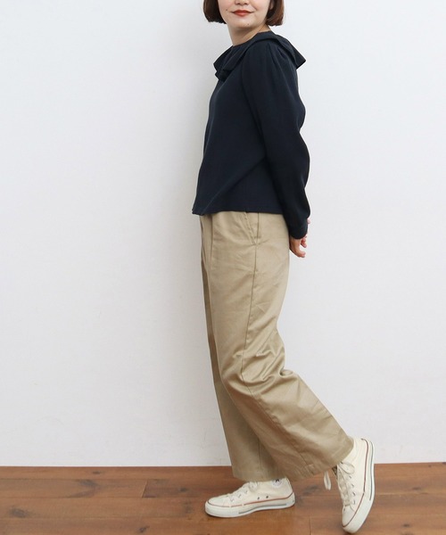 CHILD WOMAN（チャイルドウーマン）の「☆16/1ワッフル 襟フリルプルオーバー（Tシャツ/カットソー・レディース・アイボリー/ネイビー・FREE）」の14枚目の写真