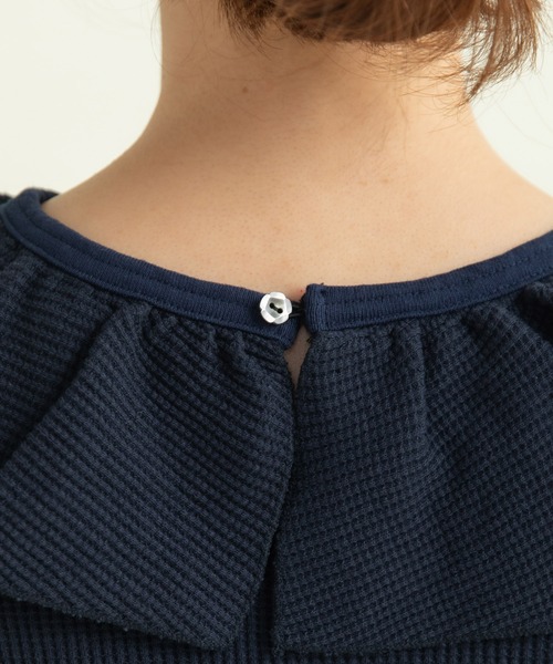 CHILD WOMAN（チャイルドウーマン）の「☆16/1ワッフル 襟フリルプルオーバー（Tシャツ/カットソー・レディース・アイボリー/ネイビー・FREE）」の19枚目の写真