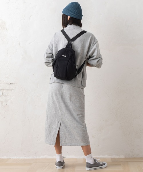 FILA（フィラ）の「【EC別注】FILA フィラ ブランド ロゴ 刺繍 ナイロン 2WAY ボディバッグ ショルダーバッグ（ボディバッグ/ウエストポーチ・メンズ・ブラック/アイボリー・FREE）」の15枚目の写真