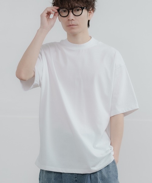 セール】シルキータッチ モックネック 半袖Tシャツ（Tシャツ