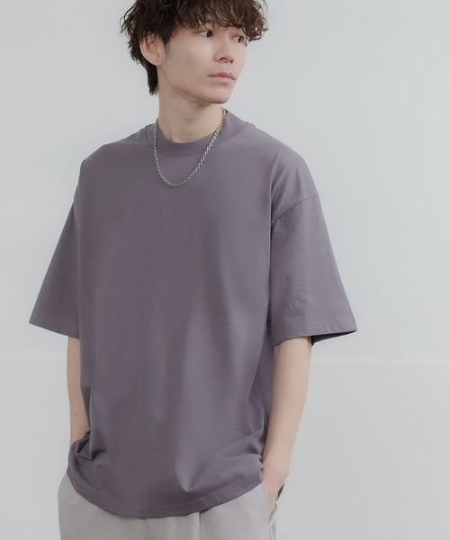 セール】シルキータッチ モックネック 半袖Tシャツ（Tシャツ