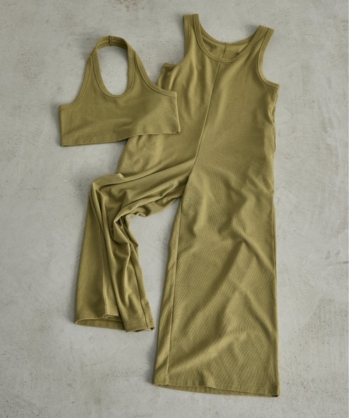 THE YOn（ザヨン）の「マルチウェイWレイヤードタンクオールインワン（つなぎ/オールインワン・レディース・アイボリー/ブラック/オリーブ・FREE）」の4枚目の写真