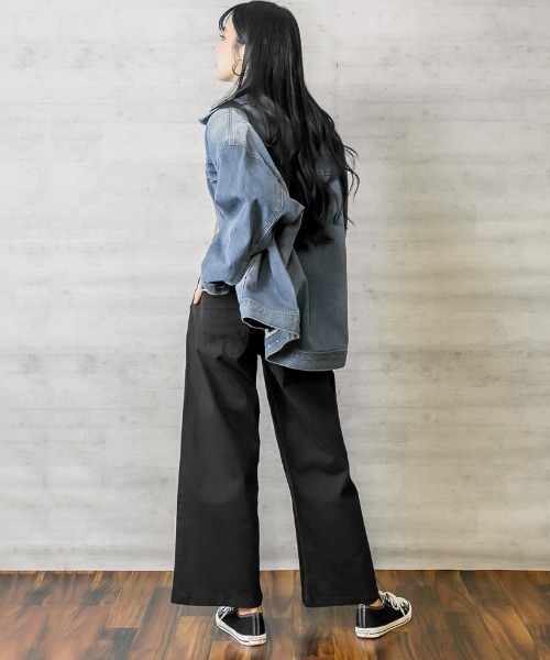 RCD（アールシーディー）の「ツイルワイドベイカーパンツ（チノパンツ・レディース・ベージュ/ブラック/カーキ/ナチュラル・M/L/LL/3L/4L）」の13枚目の写真
