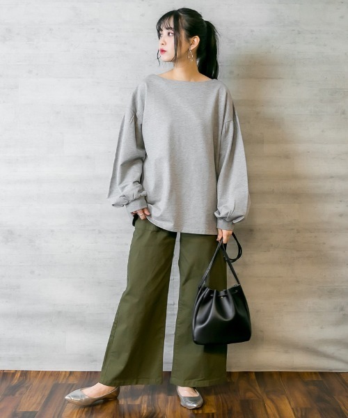 RCD（アールシーディー）の「ツイルワイドベイカーパンツ（チノパンツ・レディース・ベージュ/ブラック/カーキ/ナチュラル・M/L/LL/3L/4L）」の17枚目の写真